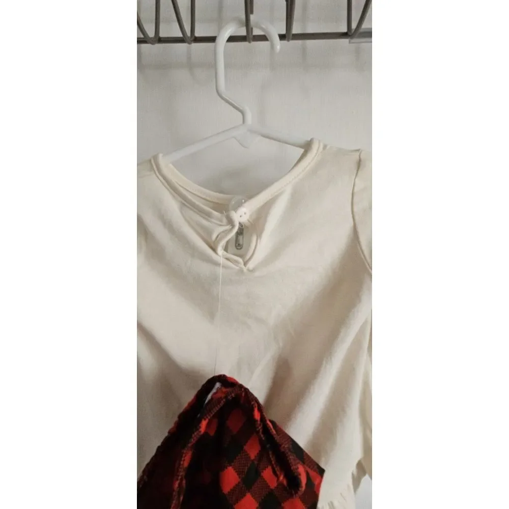 NWT Rare Editions 2pcs set top and‎ pants reindeer and bow ties 18Month